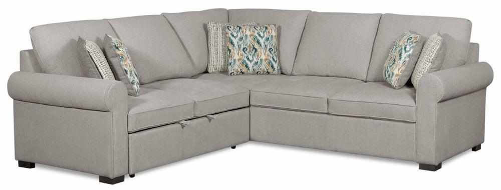 2-Piece Chenille Sectional With Left-Facing Sleeper Sofa – Grey Furniture