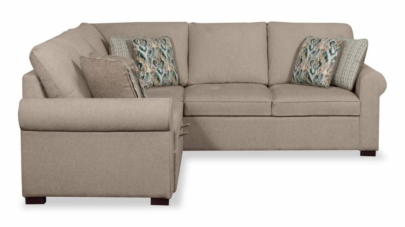 2-Piece Chenille Sectional With Left-Facing Sleeper Sofa – Taupe Furniture