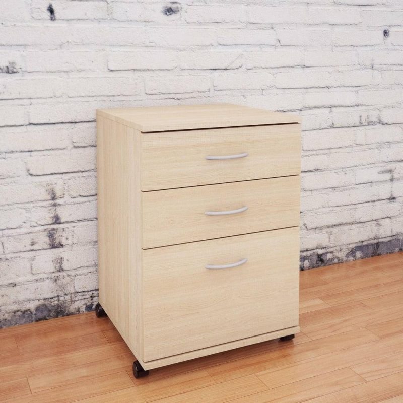 3-Drawer Filing Cabinet – Natural Maple Cabinets