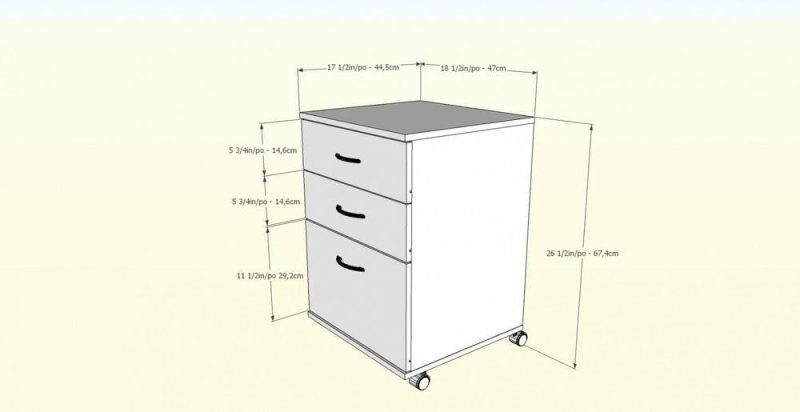 3-Drawer Filing Cabinet – Natural Maple Cabinets