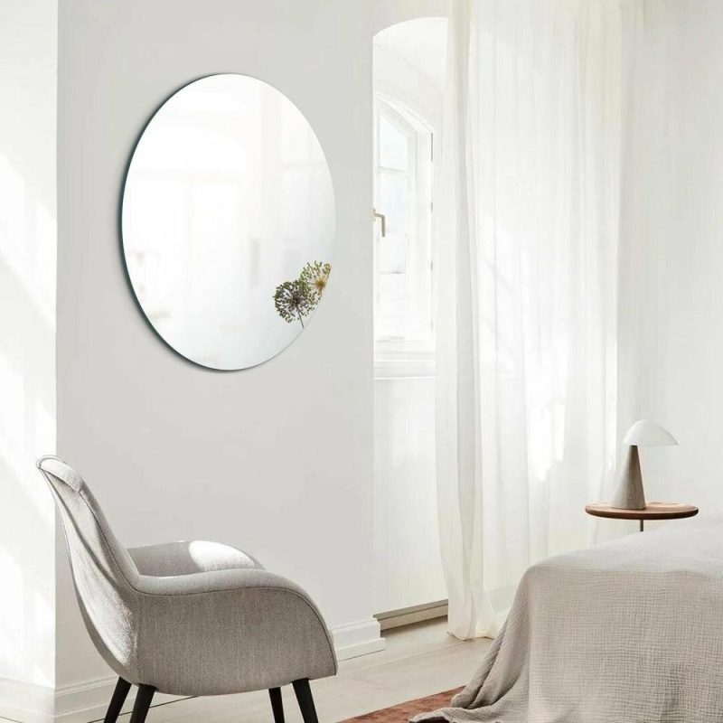 30″ X 30″ Round Frameless Straight Edge Mirror Bedroom