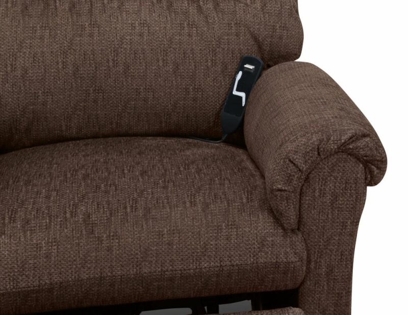 35.25″ Sepia Brown Chenille Fabric 3-Position Power Lift Recliner Furniture