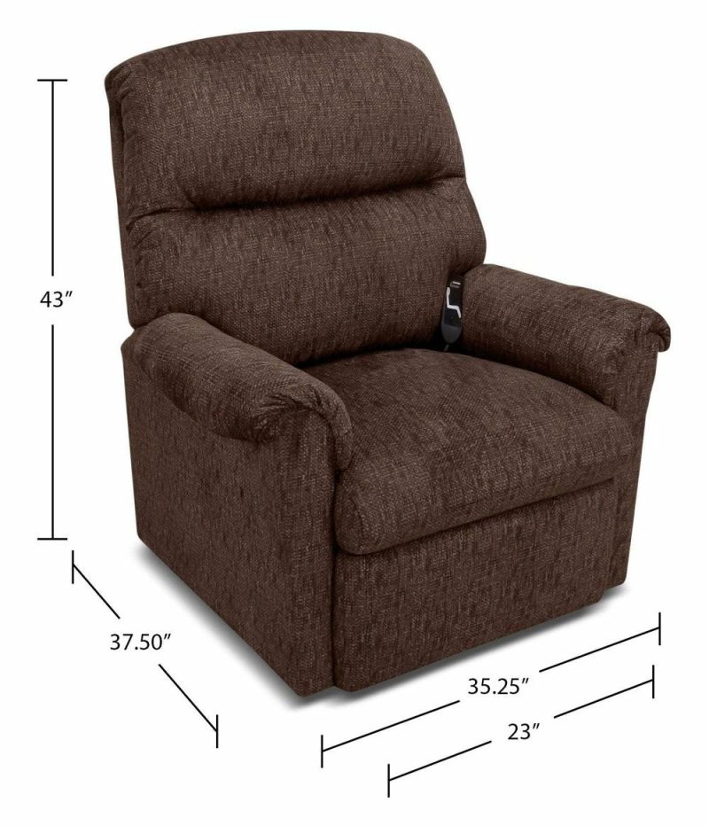 35.25″ Sepia Brown Chenille Fabric 3-Position Power Lift Recliner Furniture