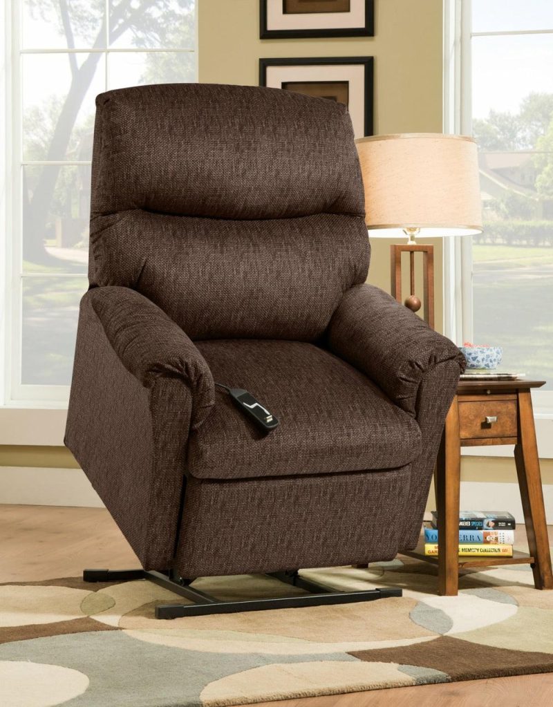 35.25″ Sepia Brown Chenille Fabric 3-Position Power Lift Recliner Furniture