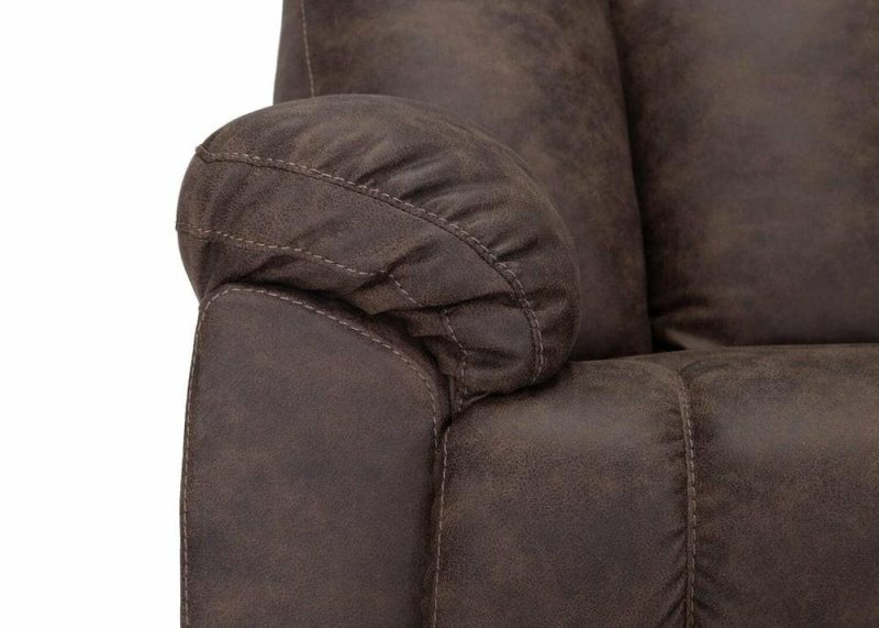 35.5″ Ranger Coffee Brown Leather-Look Fabric Rocker Reclining Chair Accent Chairs