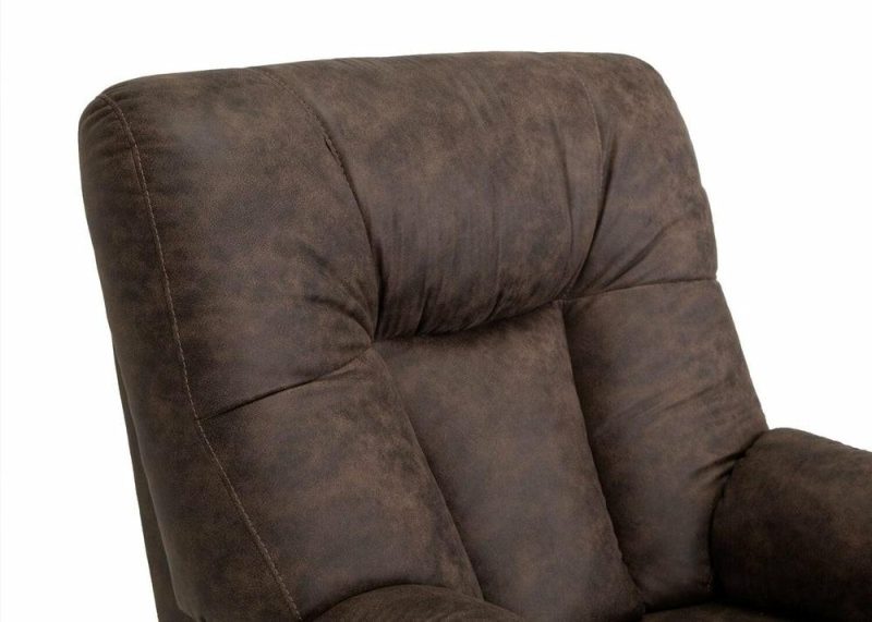 35.5″ Ranger Coffee Brown Leather-Look Fabric Rocker Reclining Chair Accent Chairs