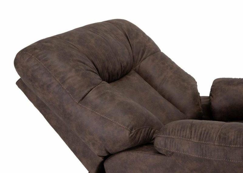 35.5″ Ranger Coffee Brown Leather-Look Fabric Rocker Reclining Chair Accent Chairs