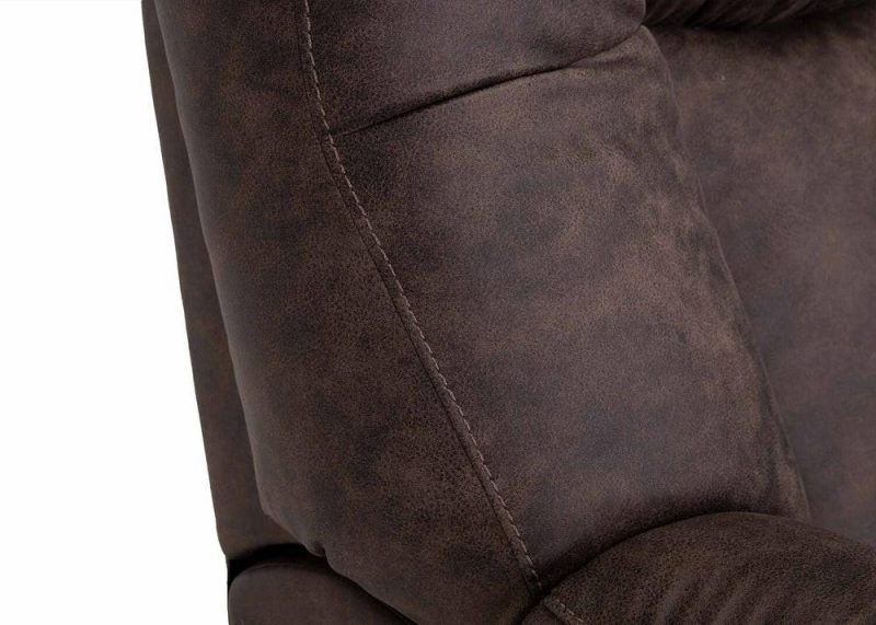 35.5″ Ranger Coffee Brown Leather-Look Fabric Rocker Reclining Chair Accent Chairs