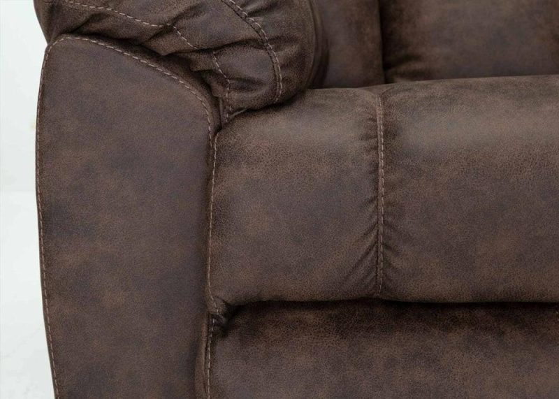 35.5″ Ranger Coffee Brown Leather-Look Fabric Rocker Reclining Chair Accent Chairs