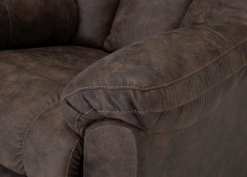 35.5″ Ranger Coffee Brown Leather-Look Fabric Swivel Rocker Reclining Chair Accent Chairs