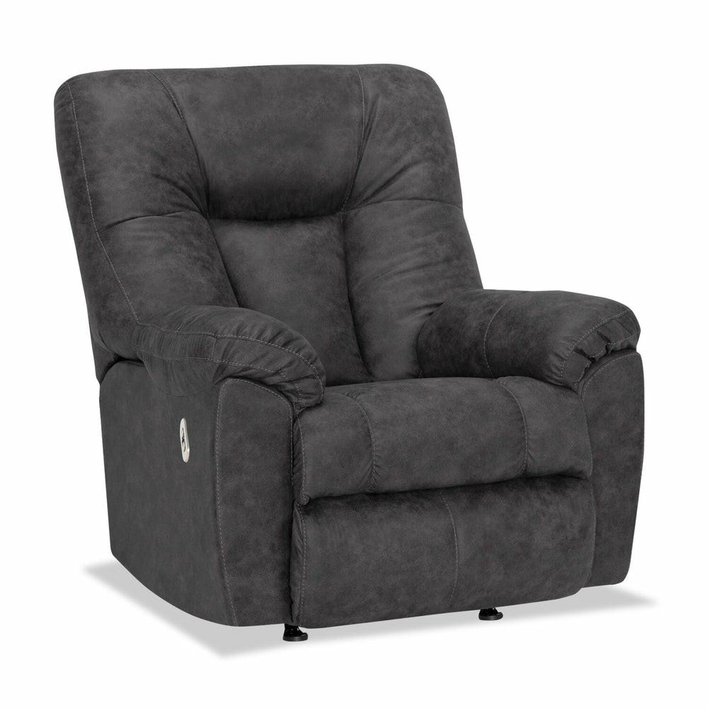 35.5″ Ranger Slate Grey Leather-Look Fabric Power Rocker Reclining Chair Furniture