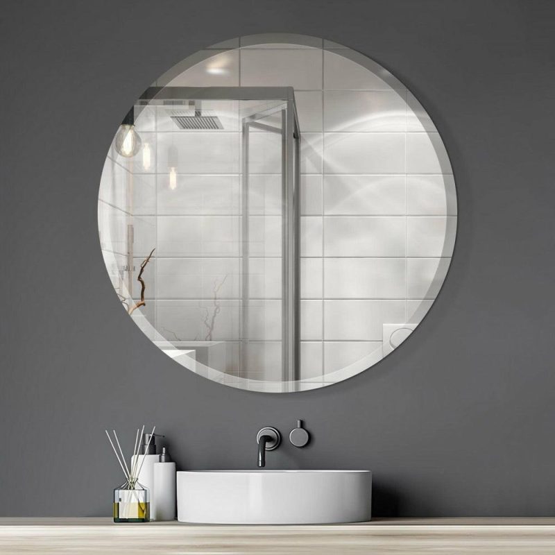 36″ X 36″ Round Frameless Beveled Edge Mirror Bedroom