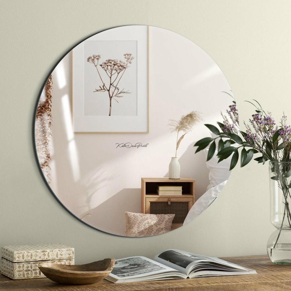 36″ X 36″ Round Frameless Straight Edge Mirror Bedroom