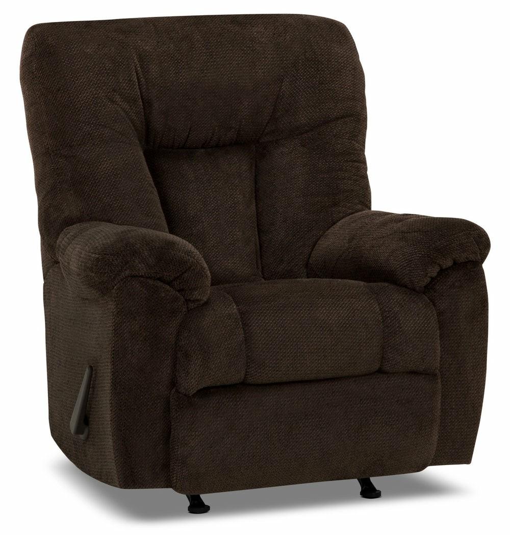 39″ Earth Chocolate Brown Chenille Fabric Rocker Reclining Chair Accent Chairs