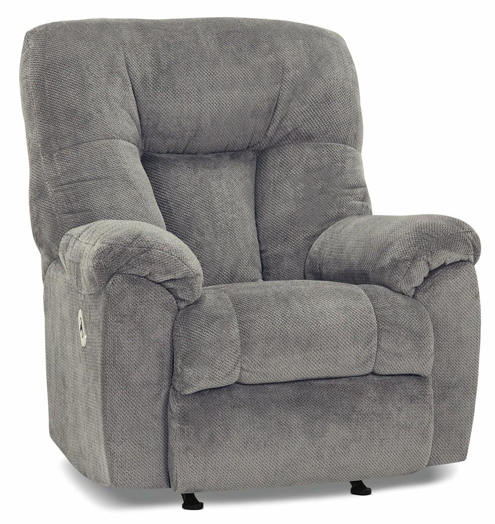 39″ Earth Slate Grey Chenille Fabric Power Rocker Reclining Chair With Usb Port Accent Chairs