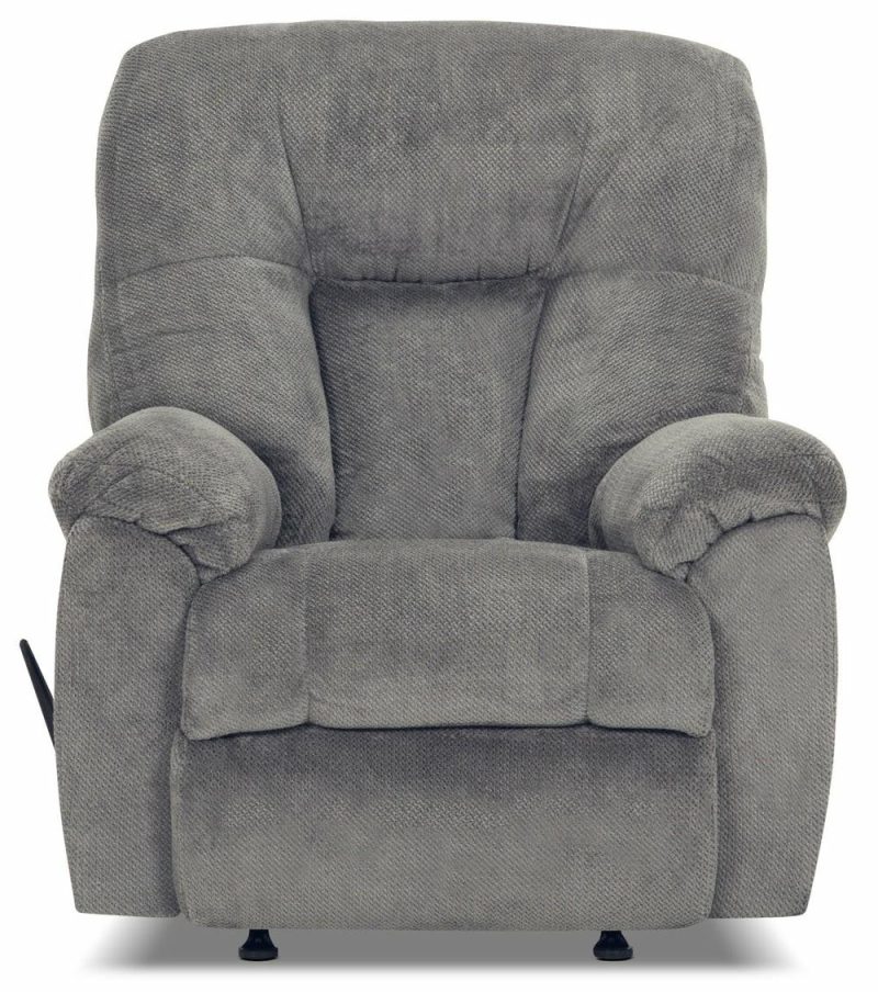 39″ Earth Slate Grey Chenille Fabric Rocker Reclining Chair Accent Chairs