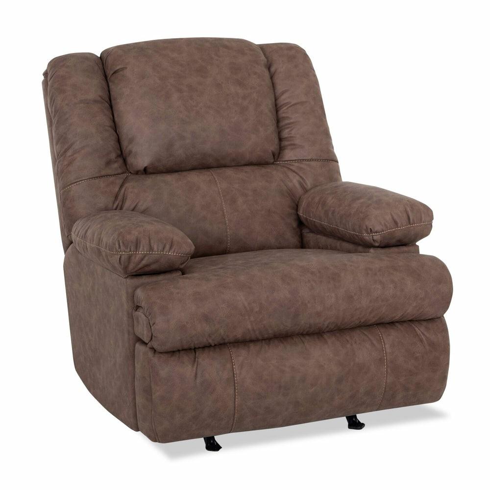 5598 Leather-Look Fabric Power Rocker Recliner – Columbus Mocha Furniture