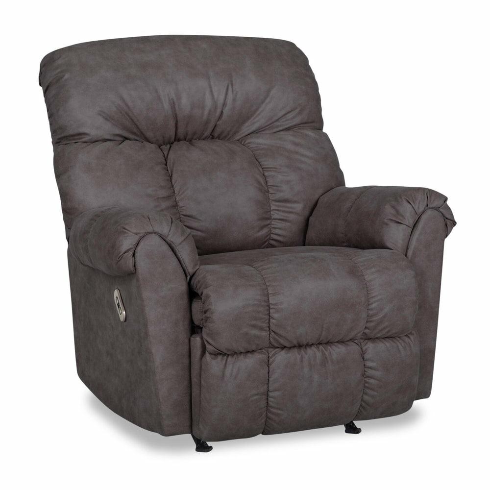 8527 Leather-Look Fabric Power Rocker Recliner – Commodore Shadow Furniture