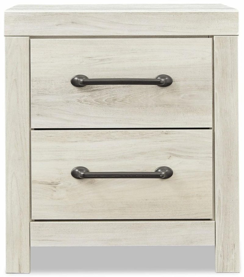 Abby Bedside 2-Drawer Nightstand With Usb Port, 21.8″W X 24.5″H – White Bedroom