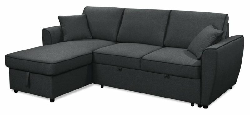 Ace 2-Piece Linen-Look Fabric Left-Facing Sleeper Sectional – Midnight Furniture