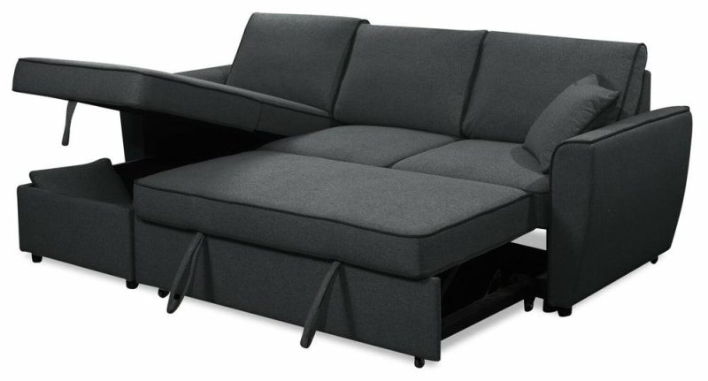 Ace 2-Piece Linen-Look Fabric Left-Facing Sleeper Sectional – Midnight Furniture