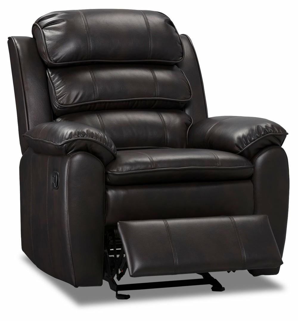 Adam 34.45″ Brown Leather-Look Fabric Glider Reclining Chair Furniture