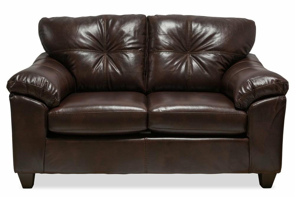 Addison Leath-Aire Loveseat – Brown Furniture