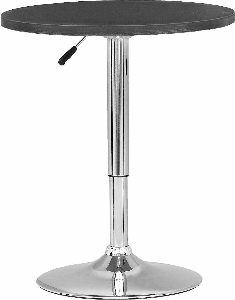 Adjustable Bar-Height Lift Table, Metal, 23.5″W Round – Black Dining Room