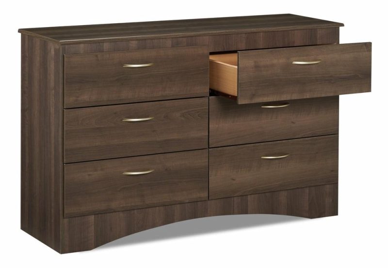 Aida Bedroom 6-Drawer Dresser, 49.5″W X 29.8″H, Made In Canada – Brown Bedroom