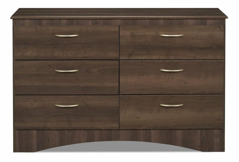 Aida Bedroom 6-Drawer Dresser, 49.5″W X 29.8″H, Made In Canada – Brown Bedroom