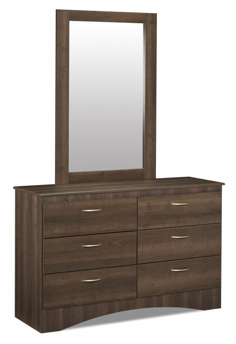 Aida Bedroom 6-Drawer Dresser, 49.5″W X 29.8″H, Made In Canada – Brown Bedroom