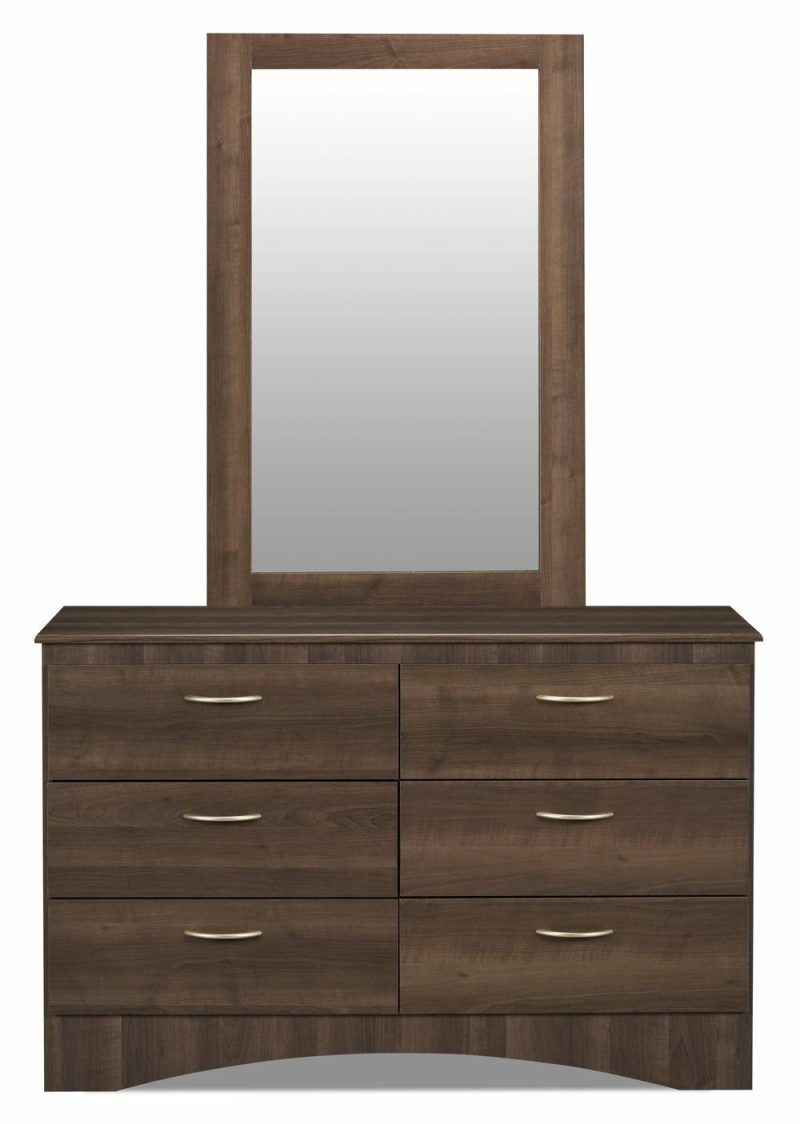 Aida Bedroom 6-Drawer Dresser, 49.5″W X 29.8″H, Made In Canada – Brown Bedroom