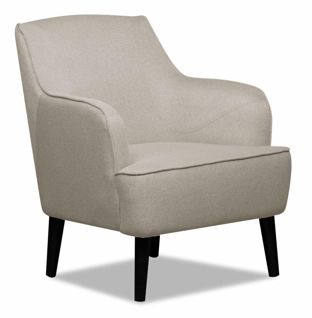 Aimy 28″ Light Grey Linen Look Fabric Accent Chair With Cylindrical Wood Legs Accent Chairs