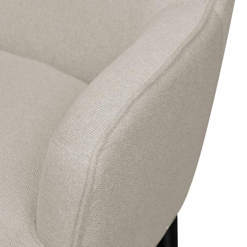 Aimy 28″ Light Grey Linen Look Fabric Accent Chair With Cylindrical Wood Legs Accent Chairs