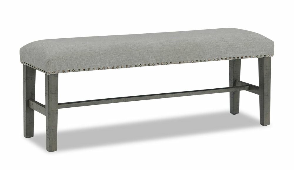 Alto Dining Bench With Linen-Look Fabric, 46″W – Grey Dining Benches