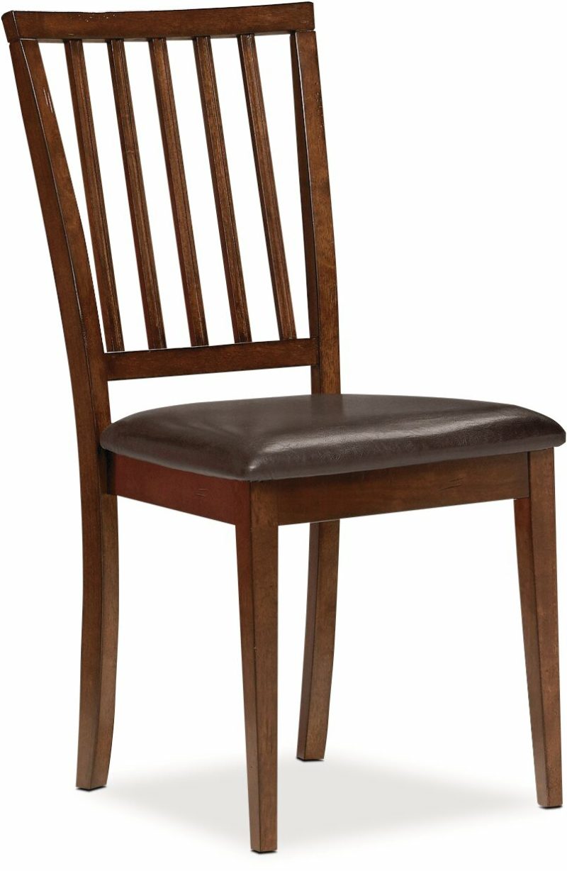 Andi Dining Chair With Vegan-Leather Fabric, Slat-Back – Brown Dining Chairs