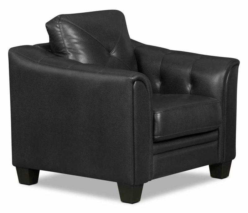 Andi Leather-Look Fabric Chair – Black Furniture