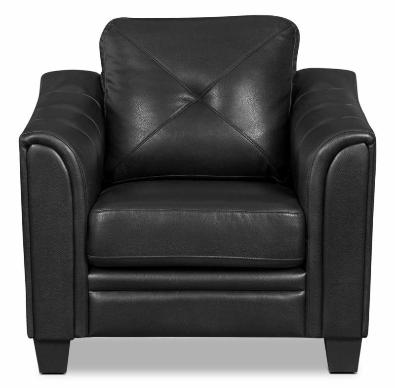 Andi Leather-Look Fabric Chair – Black Furniture