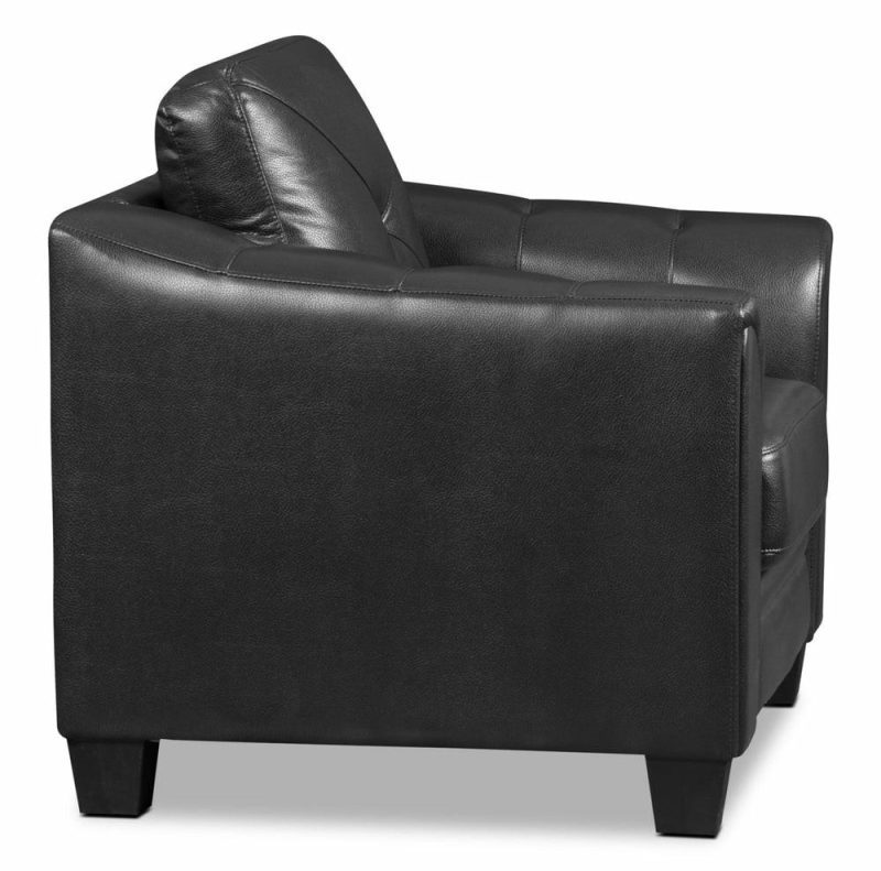 Andi Leather-Look Fabric Chair – Black Furniture