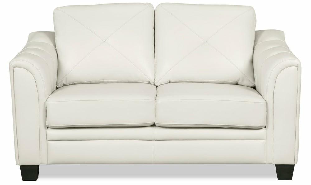 Andi Leather-Look Fabric Loveseat – Beige Furniture