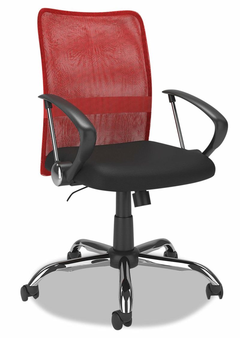 Andre 24″ Adjustable Mesh Office Chair – Red Chairs