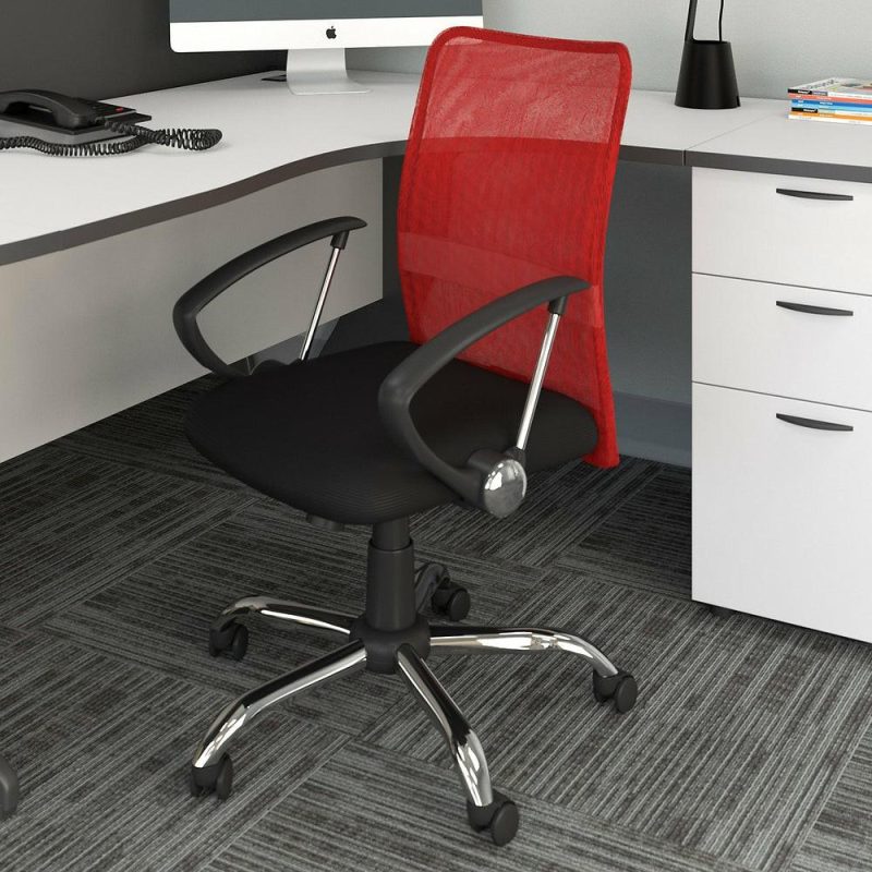 Andre 24″ Adjustable Mesh Office Chair – Red Chairs