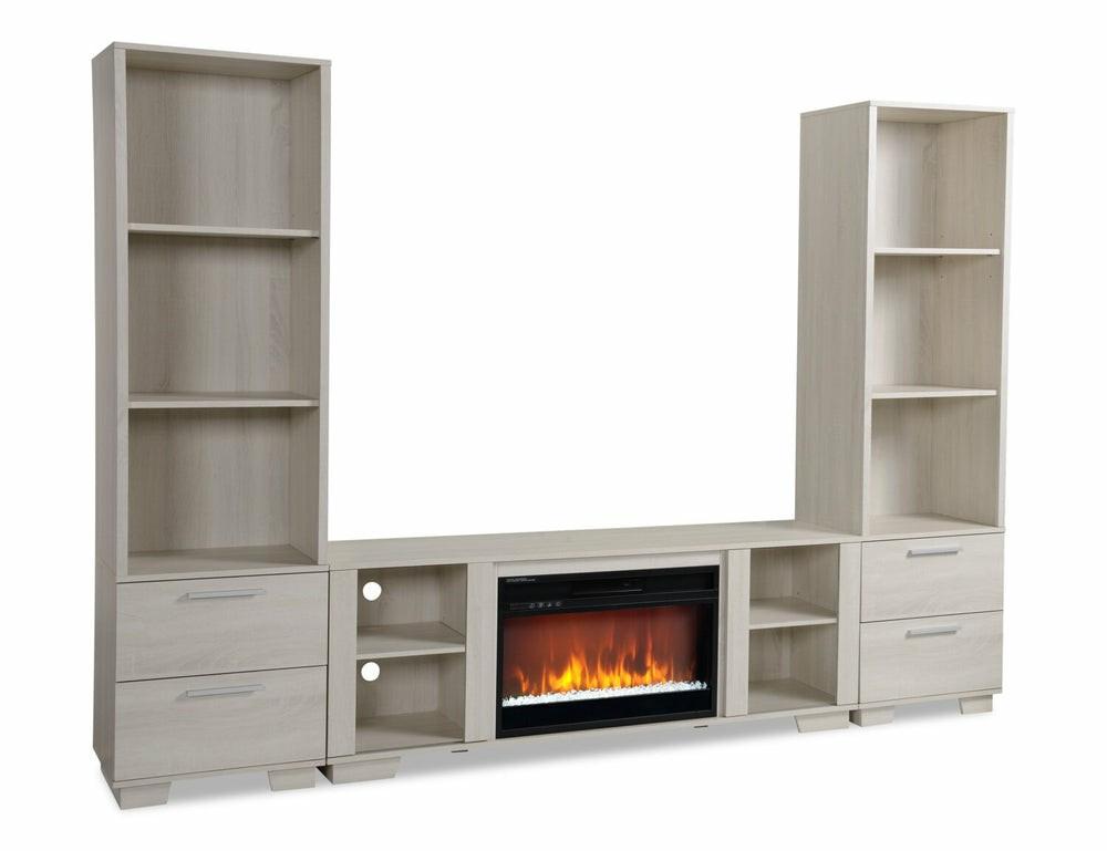 Antoni Modern 3 Piece Entertainment Centre With Electric Fireplace And Storage For Tv’s Up To 70″- White Entertainment Centres & Wall Units