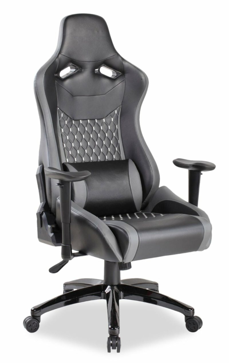 Apollo 28.3″ Premium Ergonomic Gaming Chair With Lumbar Support- Black Faux Leather Furniture