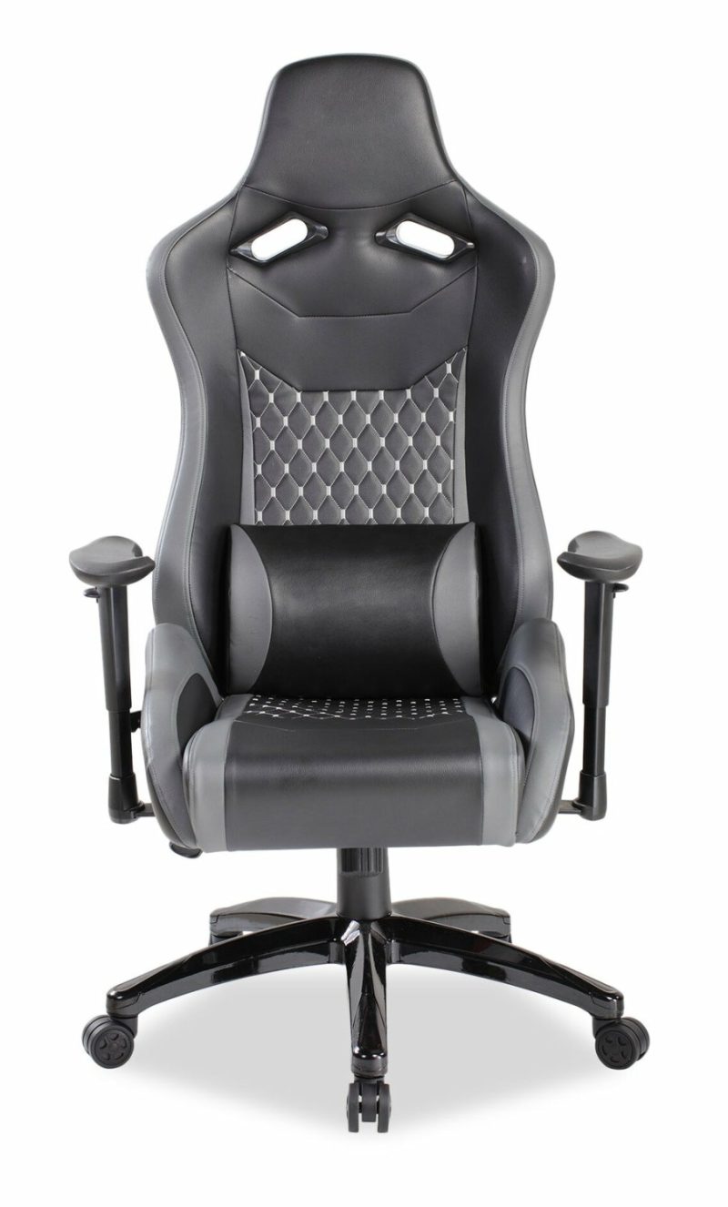 Apollo 28.3″ Premium Ergonomic Gaming Chair With Lumbar Support- Black Faux Leather Furniture