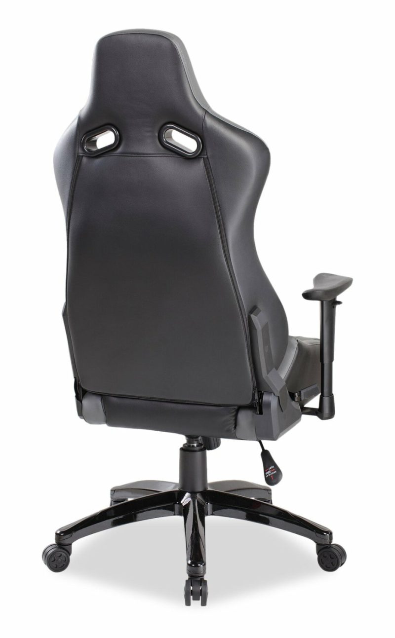 Apollo 28.3″ Premium Ergonomic Gaming Chair With Lumbar Support- Black Faux Leather Furniture