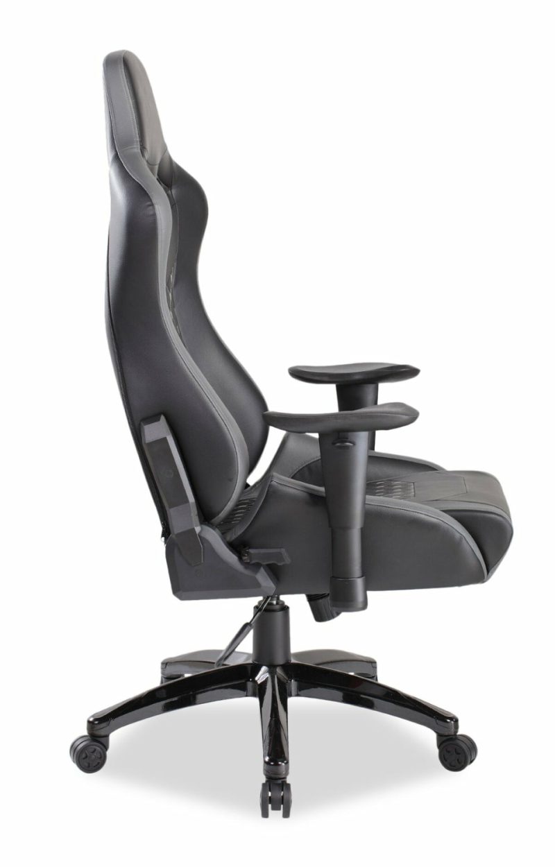 Apollo 28.3″ Premium Ergonomic Gaming Chair With Lumbar Support- Black Faux Leather Furniture