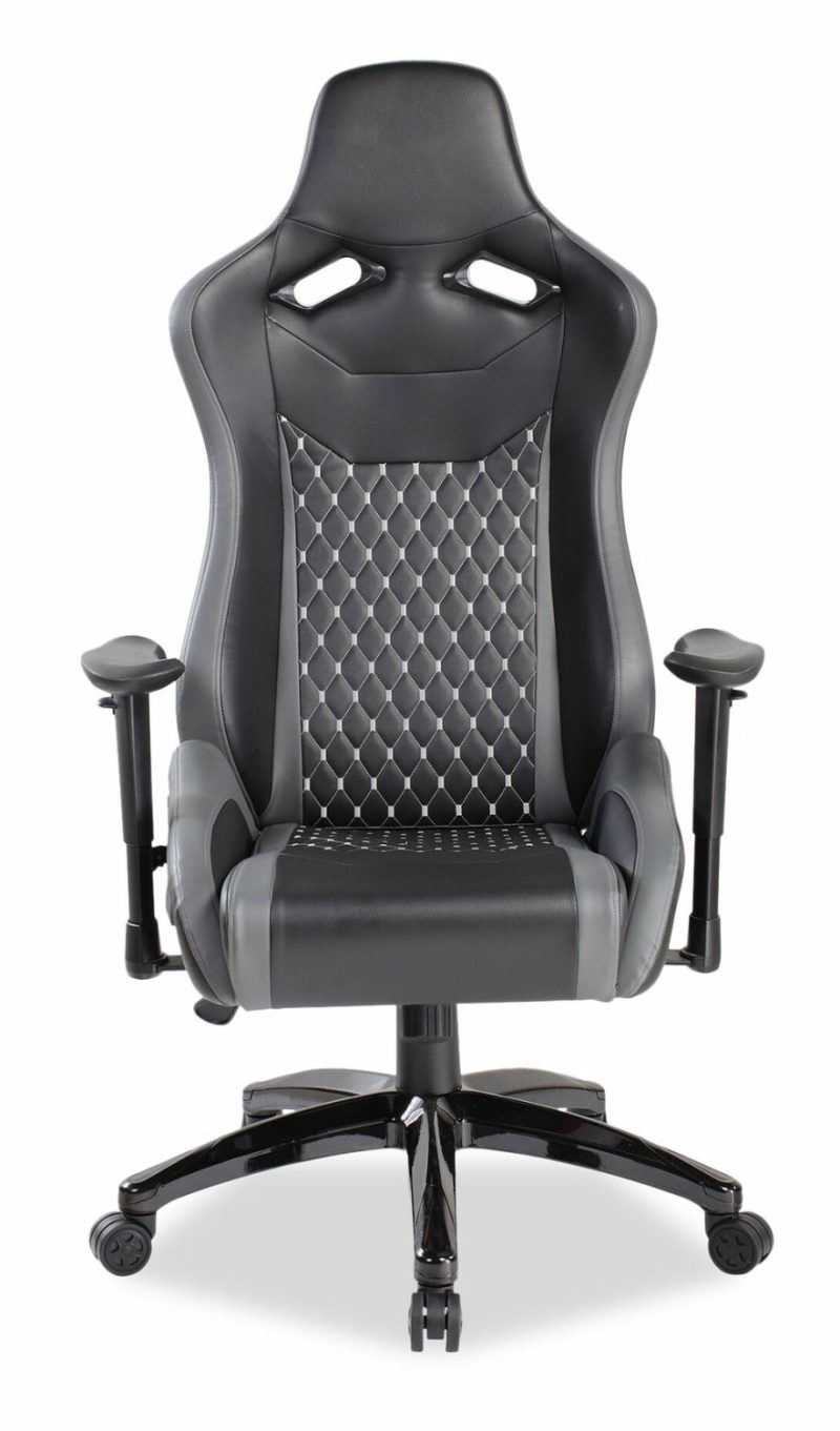 Apollo 28.3″ Premium Ergonomic Gaming Chair With Lumbar Support- Black Faux Leather Furniture