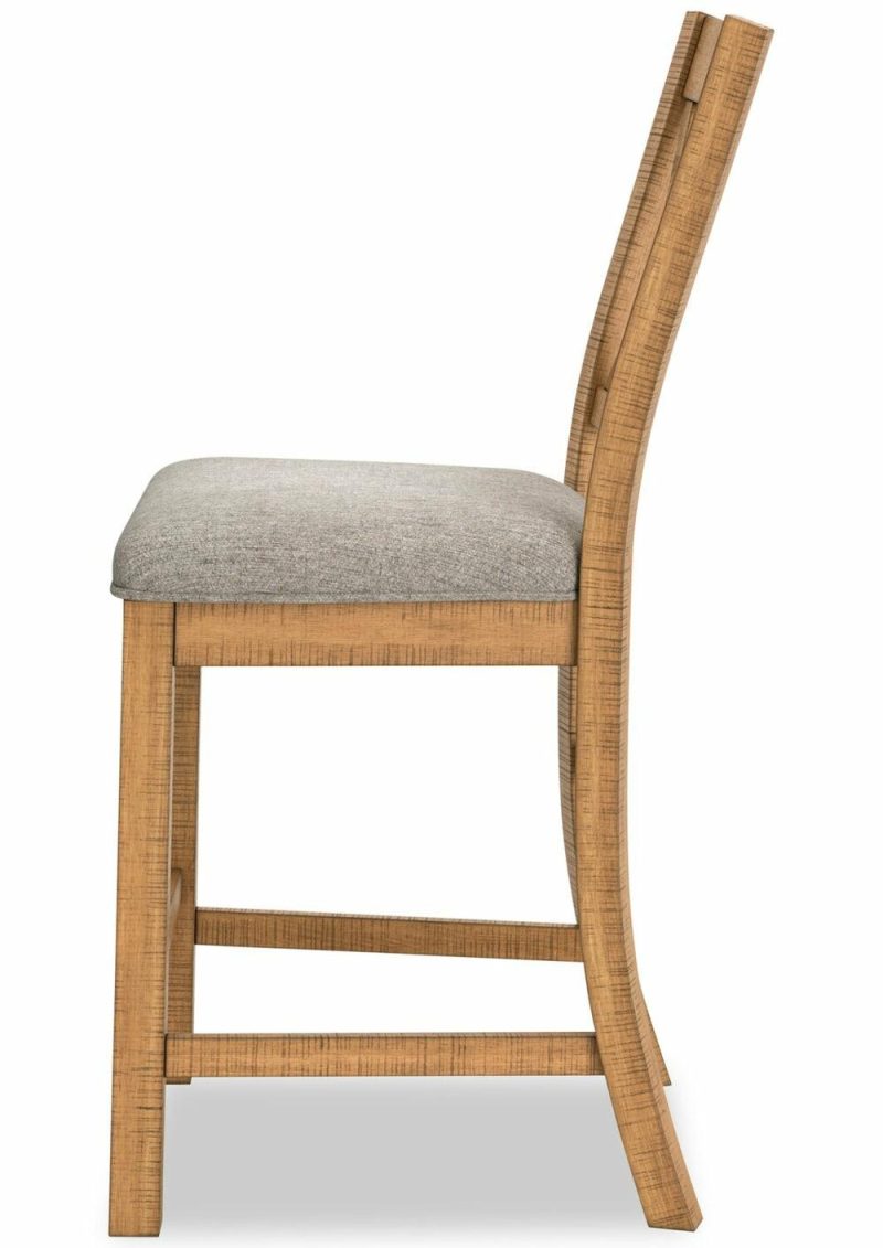 Archer Counter-Height Dining Chair With Fabric Seat, Cross-Back – Light Brown Dining Chairs