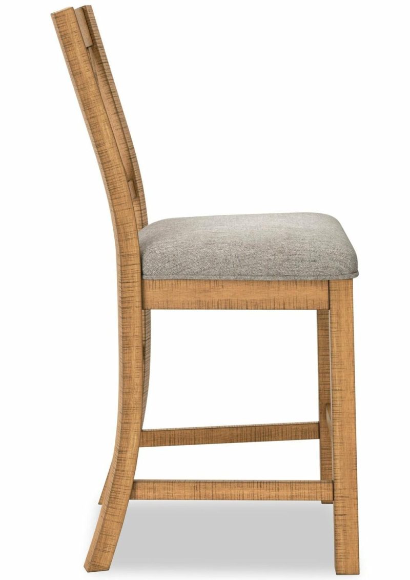 Archer Counter-Height Dining Chair With Fabric Seat, Cross-Back – Light Brown Dining Chairs